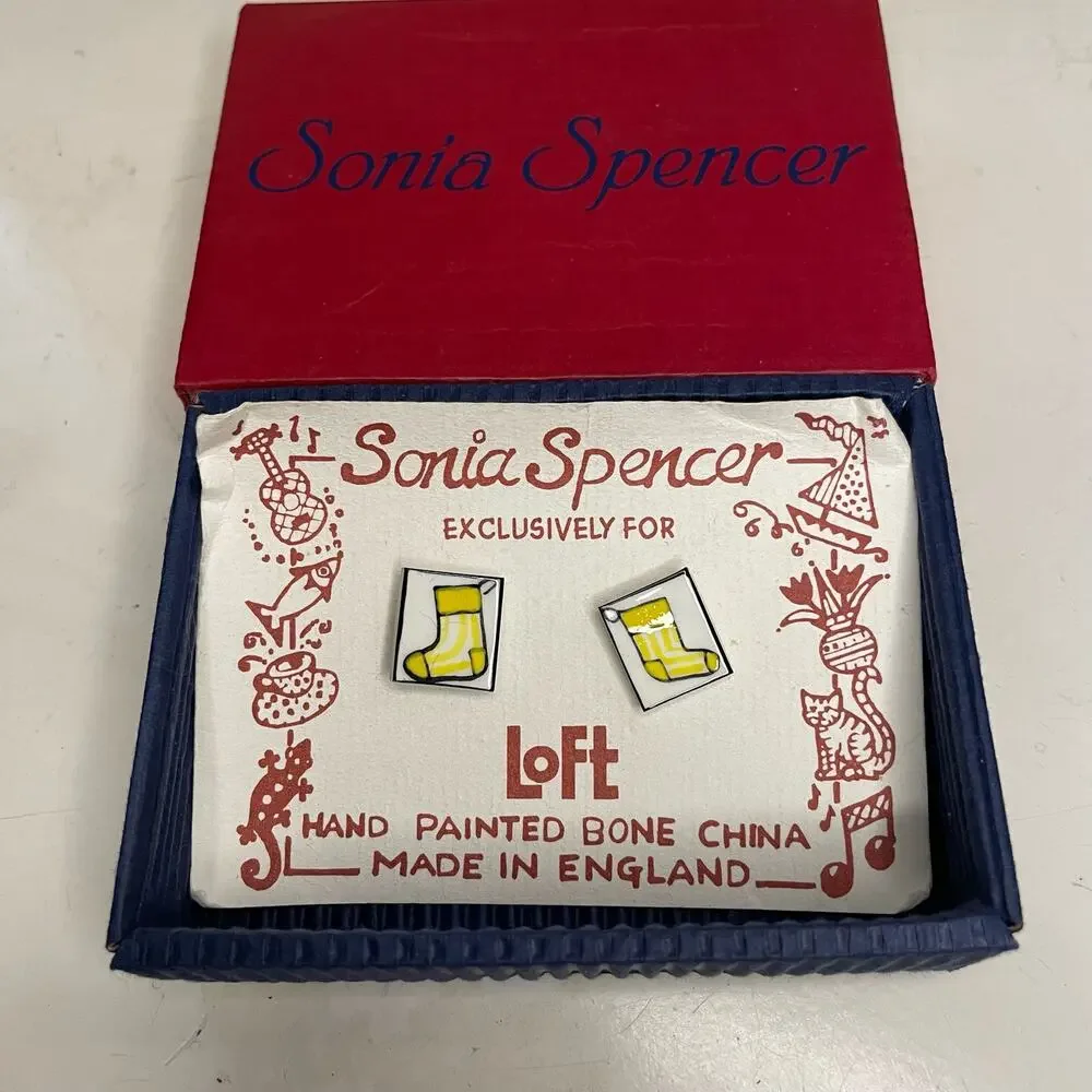 SALE!! Vintage Sonia Spencer exclusively for Loft Cufflinks Bone China England